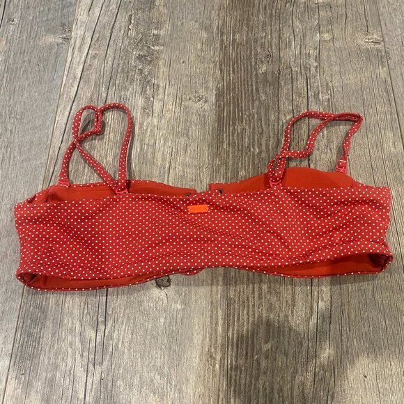 Roxy Red & White Polka Dot Convertible Bikini Top Size M - Picture 4 of 4